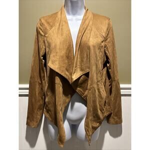 BB Dakota by Steve Madden Open Front Jacket Size M Faux Suede Brown Tan Soft NWT